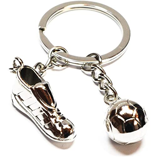 XJKLBYQ Fußball Boot und Ball Football Boot Keyring, Fußballschlüsselkette