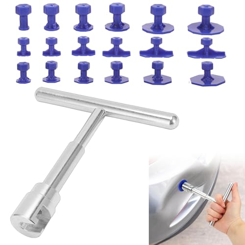 ElevaPulse Dellen Reparaturset Auto Ausbeulwerkzeug Karosserie T Bar Puller Mit 18 Stück Saugnapf Lackfreies Dellen Reparatur Werkzeug Für DIY Beulen Entfernung Auto Dent Puller Kit