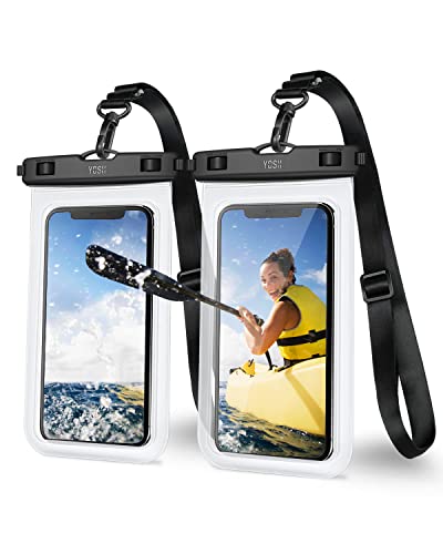 YOSH wasserdichte Handyhülle [Verstellbares Schlüsselband] [2 Stück], 6,8 Zoll IPX8 Unterwasser Handyhülle, Wasserfeste Handytasche für iPhone 15 14 13 12 Pro Samsung S24 S23 S22 Xiaomi Huawei