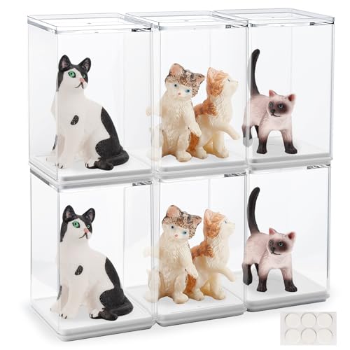 Acrylic Display Case 6 Stück, Transparente Stapelbare Figuren Vitrine aus Kunststoff - Perfekte Präsentationsbox für Actionfiguren und Sammlerstücke - 10x6.6x6.6cm