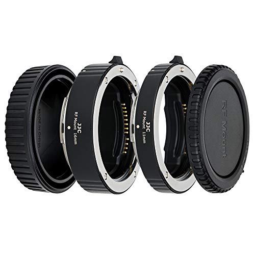 JJC Automatik Makro Zwischenringe (AF) für Makrofotographie 11mm/16mm Set für Canon RF-Bajonett Kameras EOS R100 R Ra RP R3 R5 R5c R6 R6II R7 R8 R10 R50 usw. und RF Bajonett Objektiv