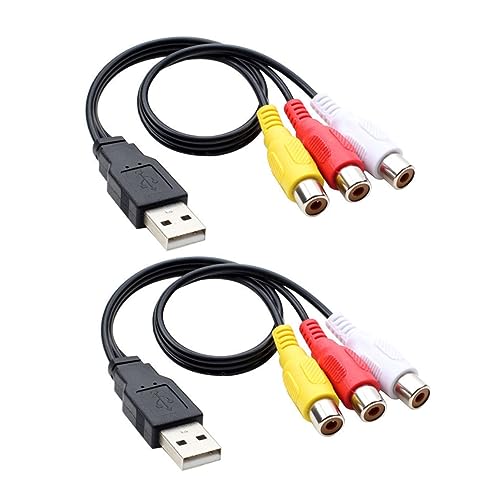 Uonlytech 1 Paar Audio- und Videokabel Adapterkabel Kabel usb-stecker auf 3rca-buchse USB-B-Kabel USB-Adapter AV-Kabel Computer-Anschlusskabel 3rca Kupferkabel verzinnter Kupferdraht