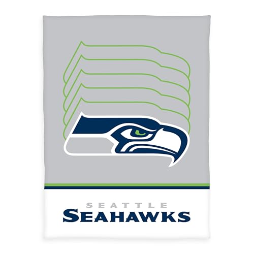 Herding Wellsoft-Flauschdecke Seattle Seahawks, NFL American Football-Decke, 150 x 200 cm, Polyester