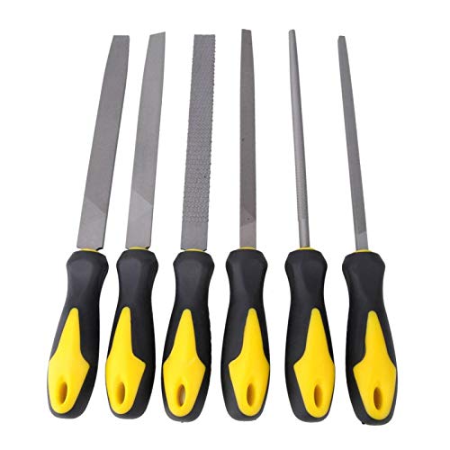6Pcs 8 Zoll Holzfeile Raspelset Hochkohlenstoffstahl Handwerkzeug für Holzarbeiten Metallglas Keramik Geeignet für die Holzverarbeitung, einfach zu lagern
