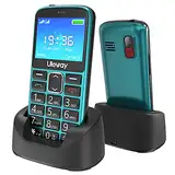 CHAKEYAKE Seniorenhandy mit Großen Tasten, Mobiltelefon Ohne Vertrag,2,4 Zoll LCD | Hörgeräte Kompatibel | SOS-Funktion | Dual SIM Handy | Ladestation (Grün)