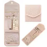 Aucuu Schmuckroll Organizer Tasche, Faltbar Reise Schmuck Organizer, Schmuckrollen Tragbare, Travel Schmuckaufbewahrung Tasche für Ohrring Ringe Halsketten Uhren Armbänder Broschen