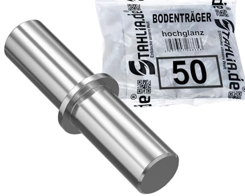 Stahlia Bodenträger 4mm x 16mm für Bohrung 4mm| 50 Stück aus verzinktem Stahl| Einlegeboden Halter Fachbodenträger Regalstifte Regalbodenhalter Regalbretthalter mit Haltering für Regalböden, Holzböden