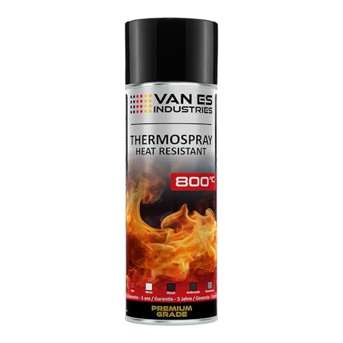 VE-INDUSTRIES Thermolack Spray Ofenlack Auspufflack Hitzebeständiger Lack Ofenfarbe 800°C div. Farben (Schwarz)