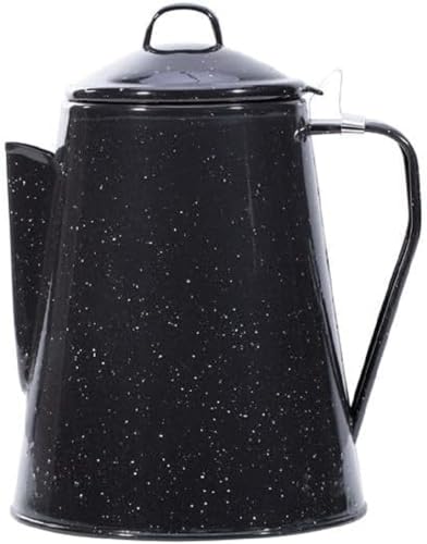 Mil-Tec Unisex – Erwachsene Emaille M.Percolator Kaffeekanne, Schwarz, Einheitsgröße