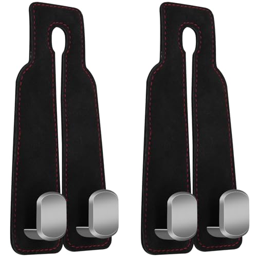 CANIPHA 2pcs Car Hooks Auto-Haken für Kopfstütze, Autositz-Haken, Geldbörsenhaken für Auto, doppelte Kopfstützen-Haken, Auto Kleiderbügel, Autositz-Rückenlehnen-Organizer, Taschenhalter Auto