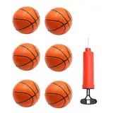 Coriver 6 Stück Mini Basketball, 5,5 Zoll Kleine Basketbälle für Mini Basketball Reifen, Aufblasbare Basketball Klein mit Pumpe, Poolbälle Beach Balls für Party Indoor Outdoor Spiel-14 cm