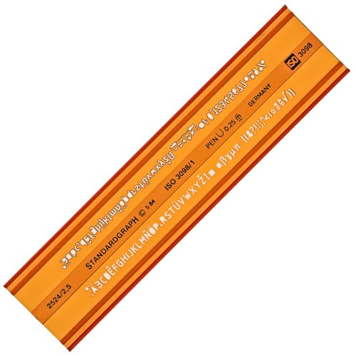 2,5mm Schriftschablone - Normschriftschablone 2,5mm - Schriftschablone Technisches Zeichnen - Schrift Schablone 2,5 mm - Iso Norm Buchstabenschablone