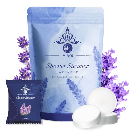 MR MIRYE Lavendel Duschbomben, 18 Pack XL Duschdämpfer Lavendel Aromatherapie mit ätherischen Ölen, Selbstpflege Valentinstag Geschenke für Frauen