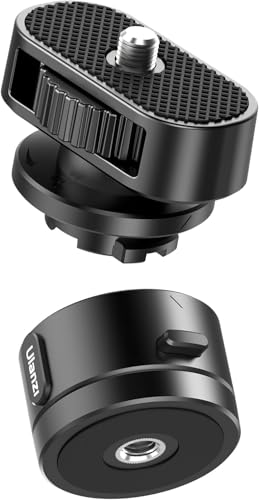 ULANZI Go Quick II auf 1/4" Adapter 1/4" Gewinde Go Quick II Basis + 1/4" Schraube Quick Release Abdeckung, Kompatibel mit Go Quick II Selfie Stick/Tripod/Monopod/Kompaktkamera/Handy/Videolicht