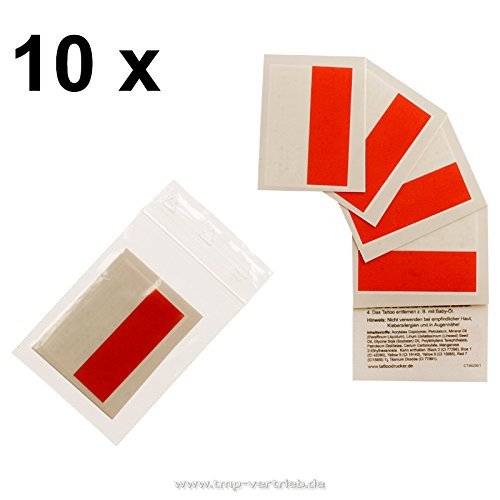 10 x Polen Fan Tattoo Fahnen - EM 2024 - Poland Flag Tattoo (10)