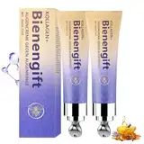 Kollagen+Bienengift Augencreme Roll, 2 Stück Bienengift Augencreme, Bienengift Wake Up Augencreme, Anti-Aging augencreme Augenpflege gegen falten, Augenringe, Tränensäcke Schwellungen