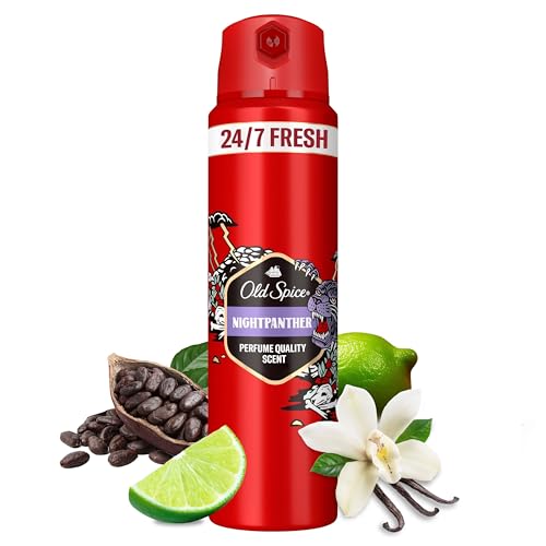 Old Spice Nightpanther Deospray für Männer 150 ml, 24/7 Frischhh bei täglicher Anwendung, Duft in Parfumqualität, Schutz vor Gerüchen, Ohne Aluminiumsalze