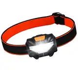 Suright LED Stirnlampe,Leicht LED-Kopflampe 3 Lichtmodi 60° Einstellbarer 140 Lumen, Leichtgewichts Wasserdicht, LED Stirnlampen fürs Laufen, Angeln, Campen, Jagen, Klettern, Radfahren, Hunde Laufen