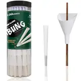 UBUNG 100 Pcs White Cones, White King Size Pre Rolled Cones with Tips, Slow Type White Rolling Paper Cones, Including 1 Funnel Cone Loader and 1 Push Rod