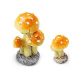 burkfeeg 2 Stück Mini Pilz Figuren Miniatur Pilz Modell Deko Harz Pilz Statue Micro Landschaft für Miniatur Feengarten, Gartendekoration, Blumentopf Außenstatue (3-5cm)