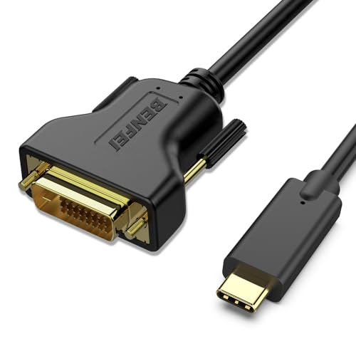 BENFEI USB C auf DVI Kabel 1,8m, USB Typ C [Thunderbolt 3/4] zu DVI Kabel Kompatibel für iPhone 15 Pro/Max MacBook Pro/Air 2023 iPad Pro iMac S23 XPS 17 usw