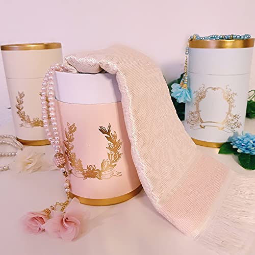 Ilm Verlag Zylinder Geschenkbox mit Gebetsteppich und Gebetskette (Rosa)