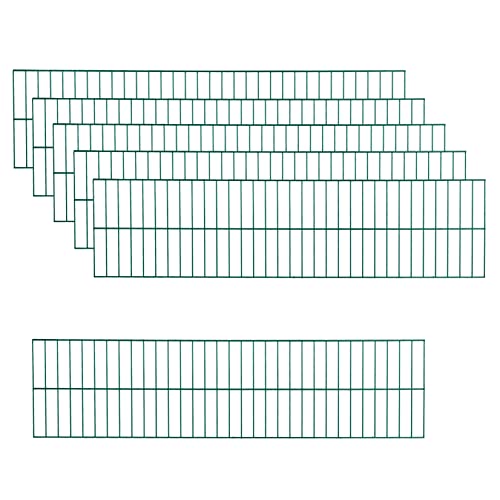 ESTEXO Doppelstabmattenzaun Elemente Zaunelemente Zaun Gartenzaun Gitterzaun Stabmatten Drahtgitter (6er Set/Moosgrün RAL 6005)