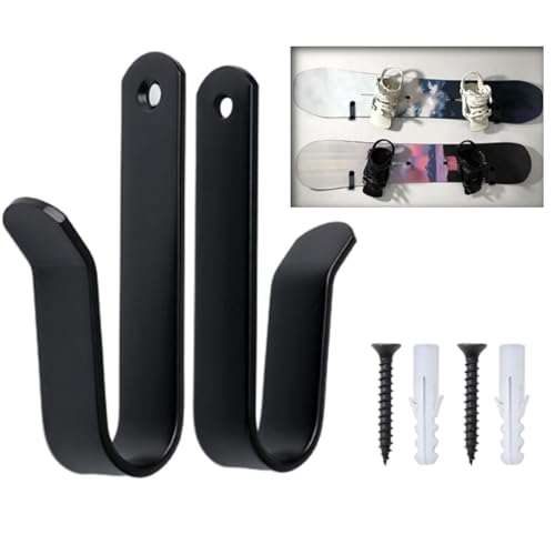 Ronoza 2 Stück Snowboard Wandhalterung,Horizontale Ski Wandhalterung Display Rack mit Schrauben,Snowboard Skateboard Wandhalterung kaltes Stahlmaterial für Snowboard,Skiboard,Longboard,Skateboard.