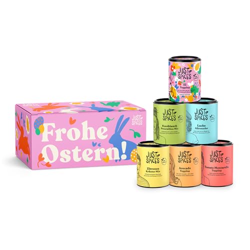 Just Spices Oster Gewürzbox 2025 I 6 leckere Gewürzmixe für Osterbrunch bis Dinner I In Geschenkbox I Gewürzbox