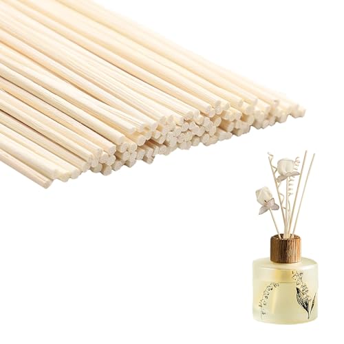 50 Stück Diffusor-Sticks, Duftstäbchen Nachfüllpack, Rattanstäbchen für Raumduft, 25 cm natürliche Rattan Reed Sticks, für ätherische Öle im Home Office Hotel Spa