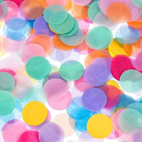 6000 Stück Konfetti Bunt - Groß Konfetti Hochzeit Pastell Mehrfarbig Runde Papierreste im Gewicht 60g für Luftballons, Geschenkbox, Dekoration für Geburtstag Feier Party Konfetti Hochzeit Jubiläum