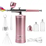 Kabelloses Airbrush Set: Wiederaufladbare Tragbare Airbrushpistole mit Kompressor für Make Up Kunst Kuchendekoration Tattoo Model Painting Färbung