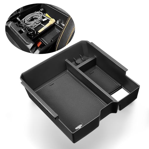 GEARMONSTER Mittelkonsole Aufbewahrungsbox Kompatibel mit Ford Ranger T9 2023 2024 Raptor Wildtrak XLT Armlehne Organizer Tray Handschuhfach Ranger 2023 Zubehör (Elektronische Bremse)