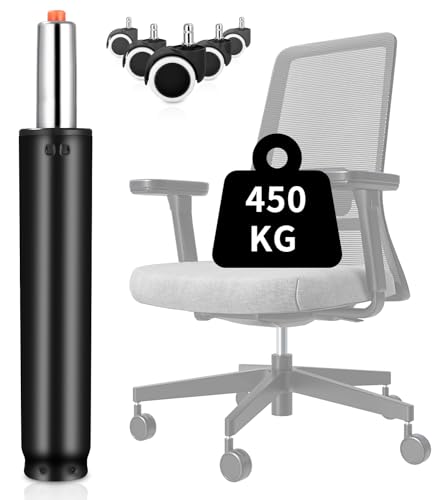 FAOKZE Gasfeder,Gasdruckfeder,Gasdruckfeder Bürostuhl,Ersatz Gasdruckdämpfer Zylinder Gasfeder,310mm-455mm Bürostuhl Gasfeder 450KG,mit 5 Bürostuhl Rollen,für Office Chair Drehstuhl Gaming Stuhl