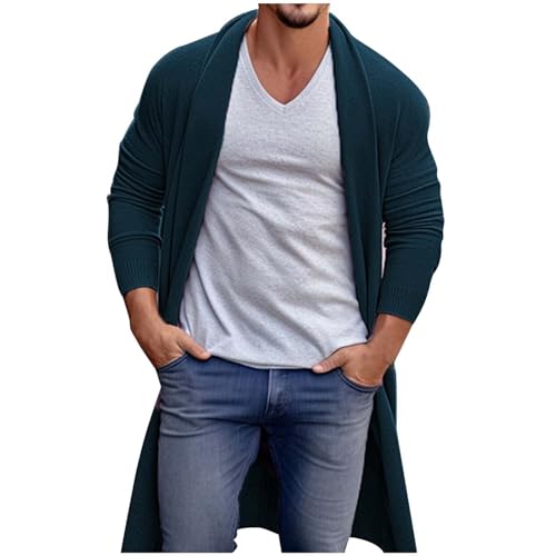 WKAYsIV Fleecepullover Herren Herrenwinterjacken Rostrot Jacke Herren Casual Outdoor Langarm Strickjacke ohne Tasche Hundegeschirr Mantel(Dunkelblau,XXL)