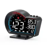 AMROOLOO Car speedometer, MPH and km/h, display speed, time and other functions, KM/H and MPH units can be switched, GPS speedometer, easy installation, speedometer car, suitable