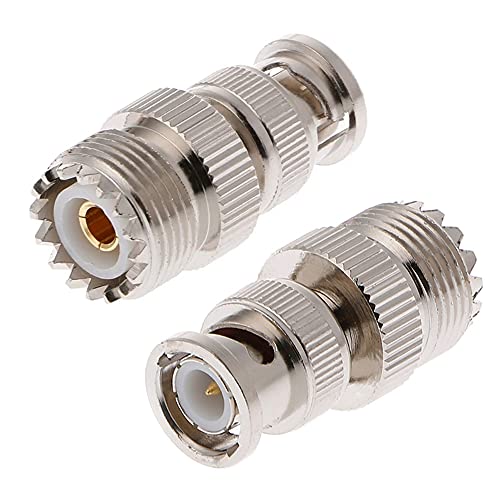 TengKo BNC Stecker auf UHF Buchse SO-239 SO239 Adapter Stecker RF Koaxial Coax Adapter für Antenne Koaxialkabel Radio Scanner (2 Pack)