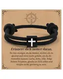 VU100 Kreuz Armband für Junge, Kommunion Geschenk Junge, konfirmationsgeschenk für Jungen Christliche Taufe Geburtstagsgeschenke für Teenager Sohn Enkel Konfirmation Erstkommunion Ostern Katholisch