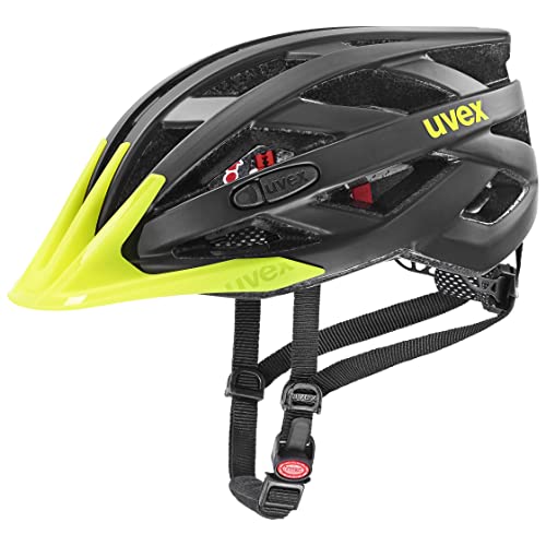 uvex i-vo cc - leichter Allround-Helm für Damen und Herren - individuelle Größenanpassung - erweiterbar mit LED-Licht - black lime matt - 56-60 cm