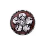 Quiges Damen Click Button 18mm Chunk Blume Braun für Druckknopf Zubehör