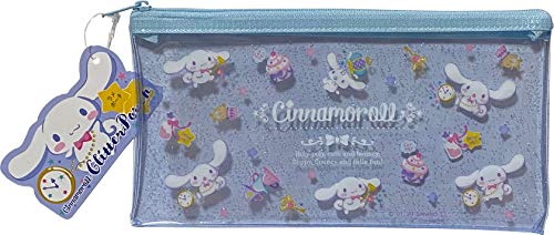 FRIEND Sanrio Cinnamoroll flache Vinyl-Glitzer-Beutel, 20 × 10 cm, Reißverschluss, Stift-Zubehör, Tasche (Happy)