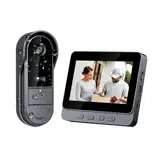 TKMARS Kabellose Türklingel Kamera mit Monitor, 4,3 Zoll Bildschirm Drahtlos Video Türklingel Funk, Wasserdicht 170° Betrachtungswinkel Bluetooth Video Gegensprechanlage Türklingel ohne WLAN