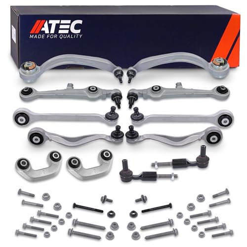 ATEC Germany Querlenkersatz Vorne 2x Querlenker oben vorne, 2x Querlenker oben hinten, 2x Querlenker unten hinten, 2x Querlenker unten vorne, 2x Koppelstange, 2x Spurstangenköpfe, inkl. Schraubensatz