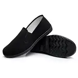 Yatong Sports Chinesische Kung Fu Hausschuhe Leinwand Kampfsport Tai Chi Schuhe Gummisohle Unisex Alle Schwarz Größe EU 41 (255cm)