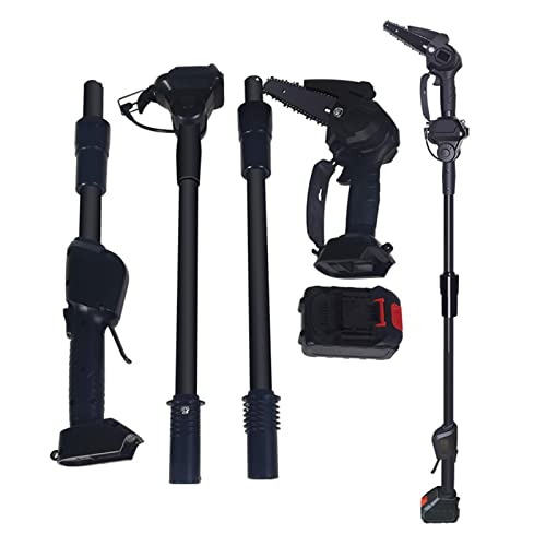 Hochentaster Akku, Mini Kettensäge mit Akku, 2 in 1 Akku-Hochentaster und 6 Zoll Kettensäge Elektro, Teleskop Heckenschere Astsäge, mit Teleskopstiel Höhe, 180cm