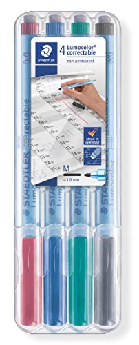 STAEDTLER Lumocolor 305M WP4-1 Folienstift, correct M STAEDTLER Box, 4 Stück