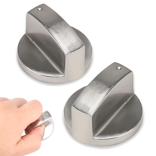Qinsky Gasherd-Knauf,2er Pack Drehknopf Herd Gasherd Knöpfe Metall Gasherdknopf Gas Herd Steuer Knöpfe Metallofenknöpfe für Küchenherd Gasherdofen Kochfeld Zinklegierung 8mm*4cm
