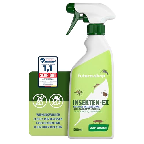 Insektenspray 500ml | Anti Ungezieferspray gegen Insekten & Fliegen in der Wohnung | Effektives Fliegenspray & Ungeziefer Spray mit Langzeitwirkung | Universal Insektenabwehr für Balkon & Innenräume
