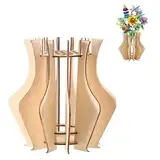 GIONAR 1pcs Vase für Lego Blumen,3D Holzpuzzle Vase,Holzvase, Blumenvase Anwendbar für Gärten, Plätze, Unterhaltungsstätten, Büroräume usw