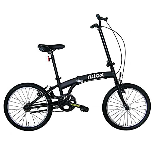 Nilox - Bike X0 - Klapprad - Einfach zu Transportieren - Modernes Design - Mit Mattem Stahlrahmen - Leichtes Fahrrad, 12 kg Gewicht - Mit 20" Alufelgen, Schwarz